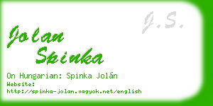 jolan spinka business card